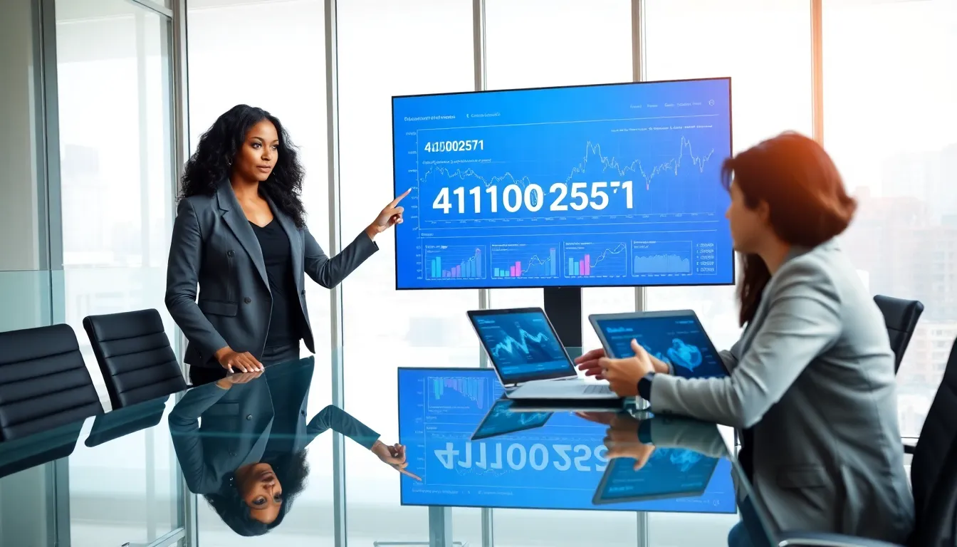 team analyzing data trends in a modern office setting.